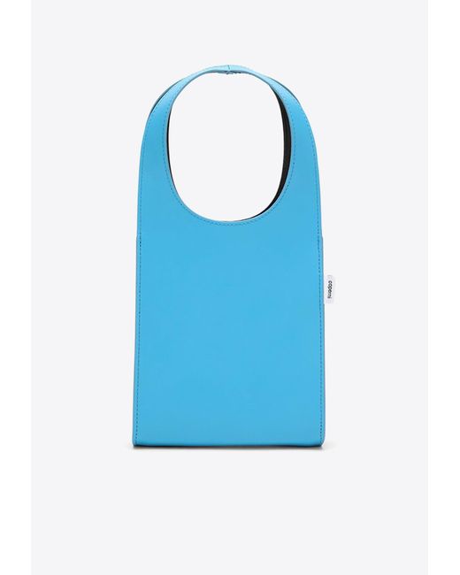 Coperni Blue Micro Swipe Leather Tote Bag