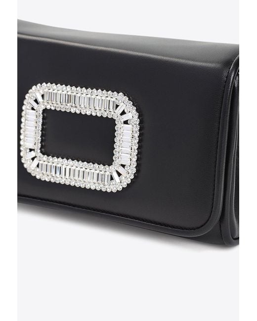 Roger Vivier Blue Micro Pilgrim Leather Top Handle Bag