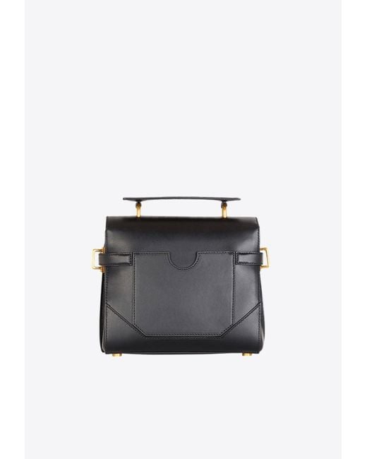 Balmain Black B-Buzz 23 Smooth Leather Top Handle Bag