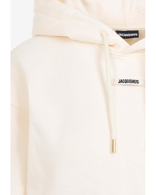 Jacquemus Natural Logo-Tag Hooded Sweatshirt