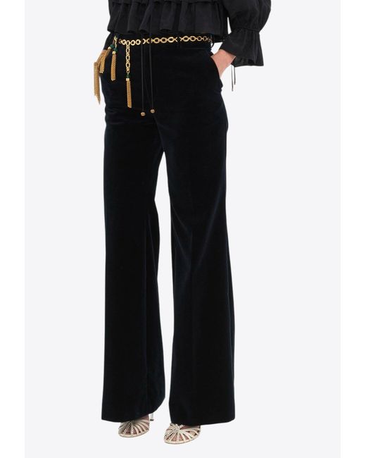 Chloé Black Flared Velvet Pants