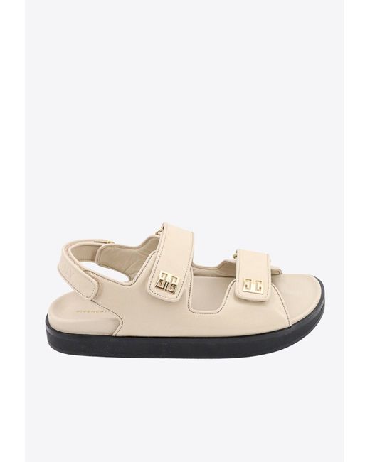 Givenchy Natural 4G Double-Strap Flat Sandals