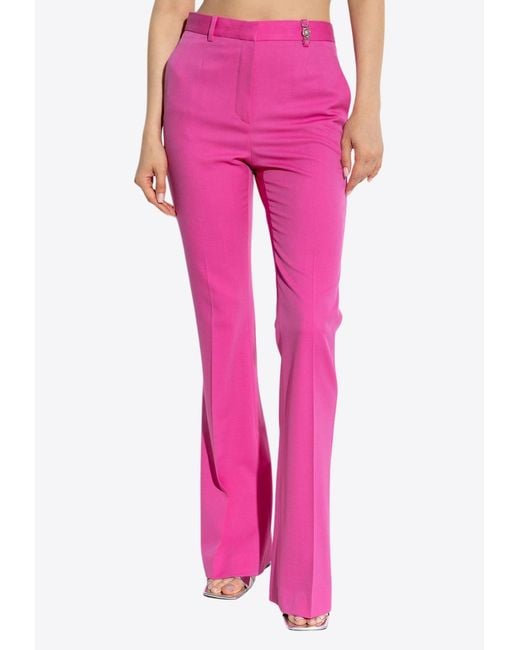Versace Pink Wool Pleated Pants