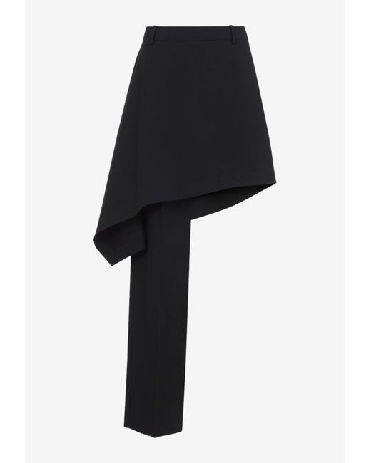 スカート Bottega Veneta Asymmetric Panta Skirt Asymmetric striped wool skirt pants in grey - Bottega Veneta