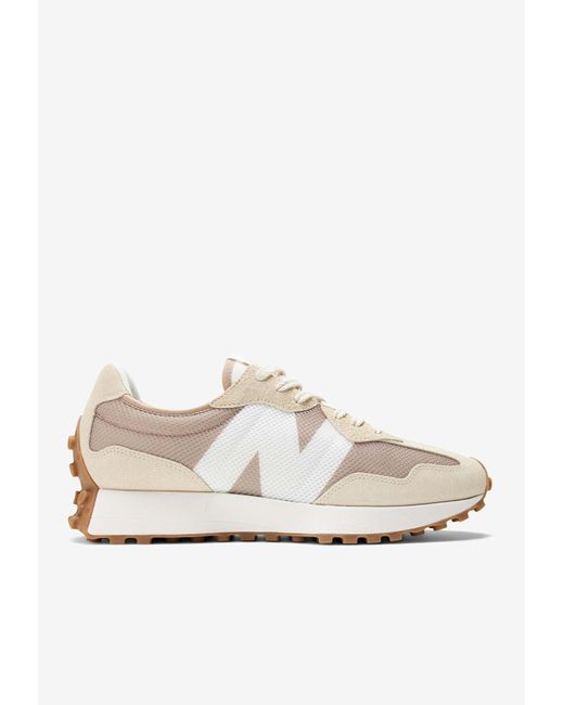 New Balance White Low-Top 327 Sneakers