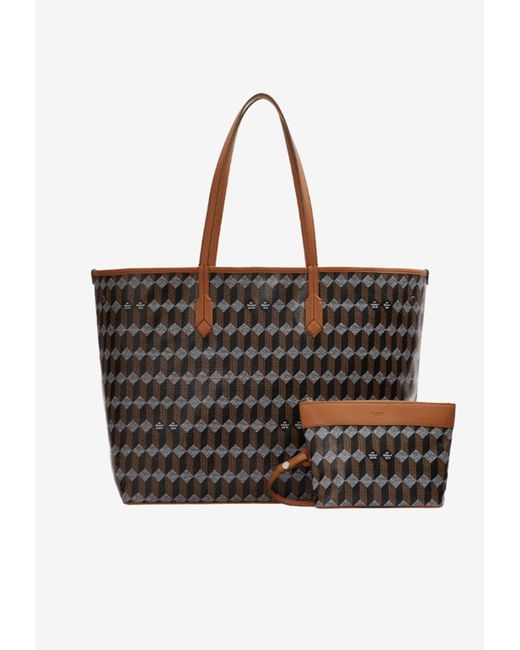AU DEPART Black No. 55 Monogram Coated Canvas Tote Bag