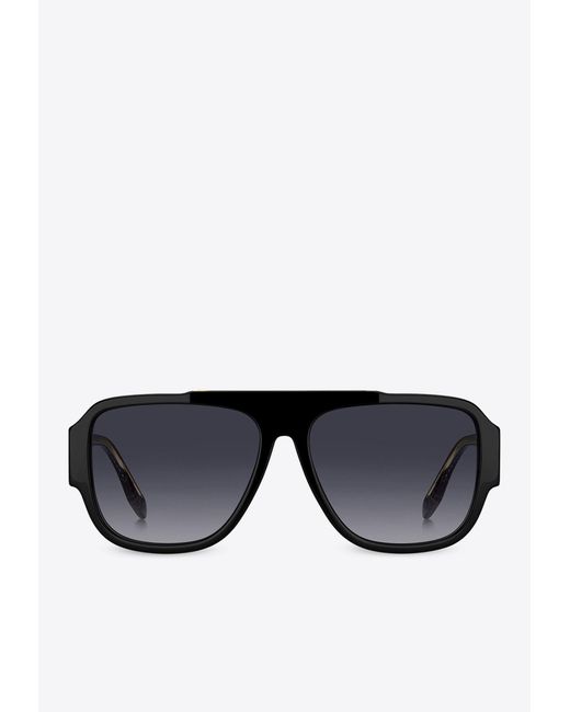 Marc Jacobs Black Logo-Print Square-Framed Sunglasses for men