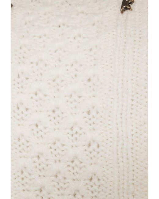 Golden Goose Deluxe Brand White Embroidered Logo Virgin Wool Sweater for men