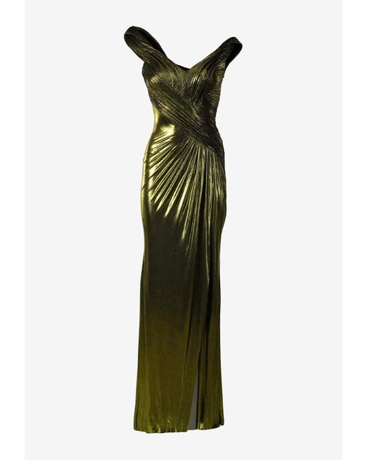 Gaurav Gupta Green The Astral Sculpted Metallic Gown