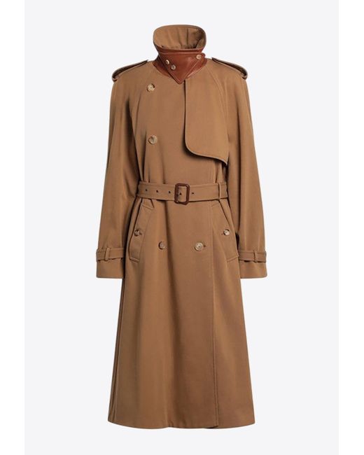 Chloé Brown Double-Breasted Water-Repellent Trench Coat