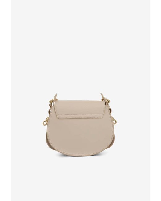 Chloé Natural Small Tess Leather And Suede Crossbody Bag