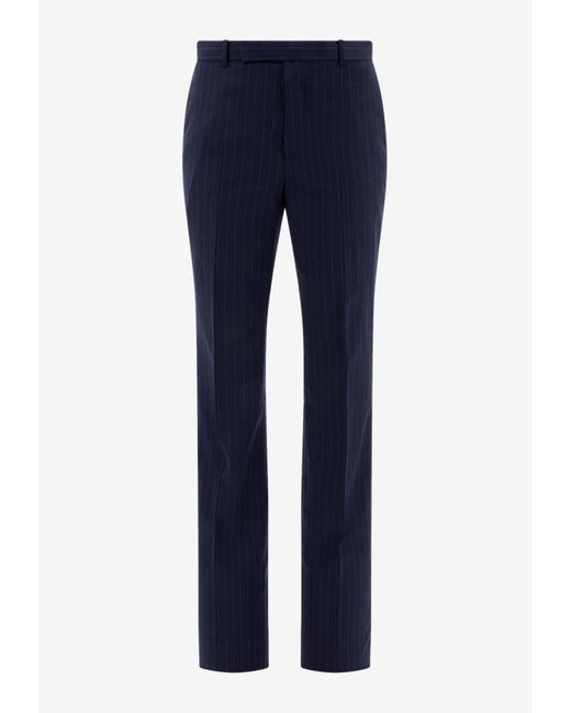 Givenchy Blue Striped Tailored Pants for men