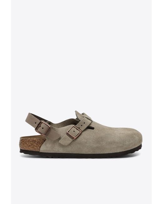Birkenstock Brown Tokio Suede Slippers for men
