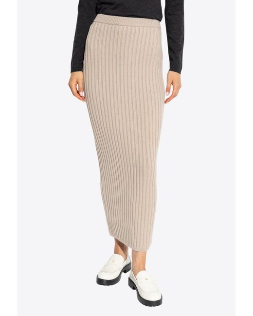Max Mara Natural Seta Wool And Cashmere Skirt