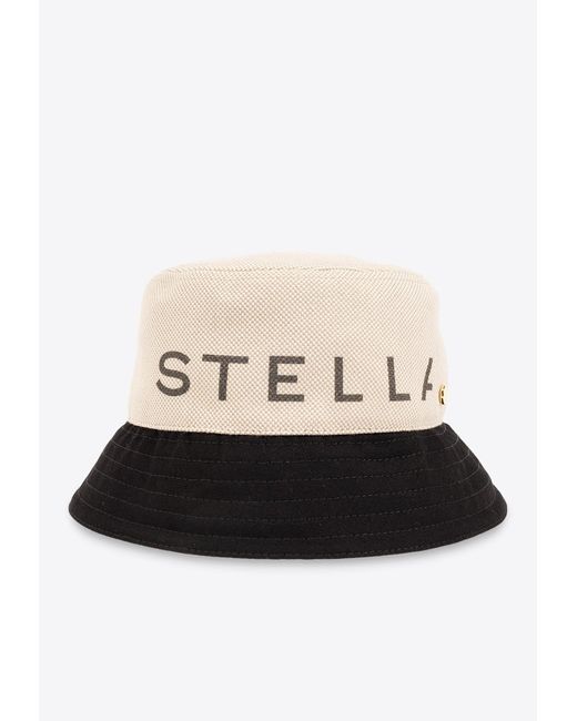 Stella McCartney White Logo Jacquard Bucket Hat