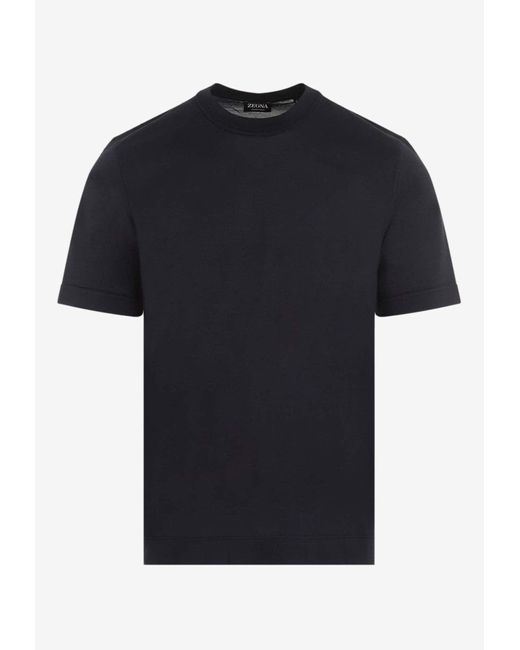 Zegna Black Short-Sleeved Crewneck T-Shirt for men