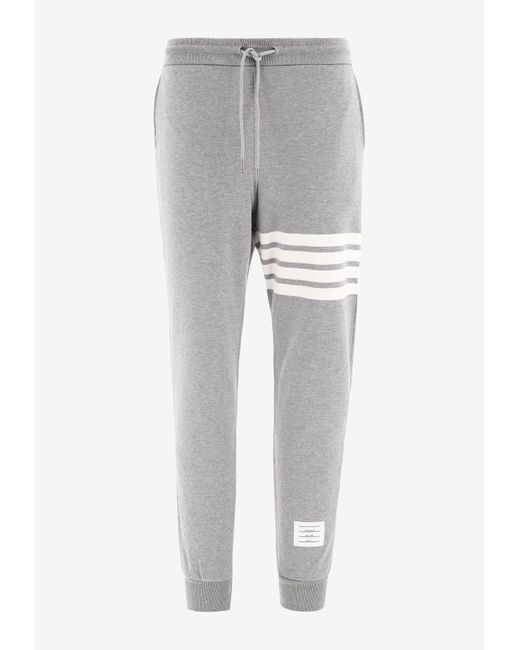 Thom Browne Gray 4-Bar Stripes Track Pants for men