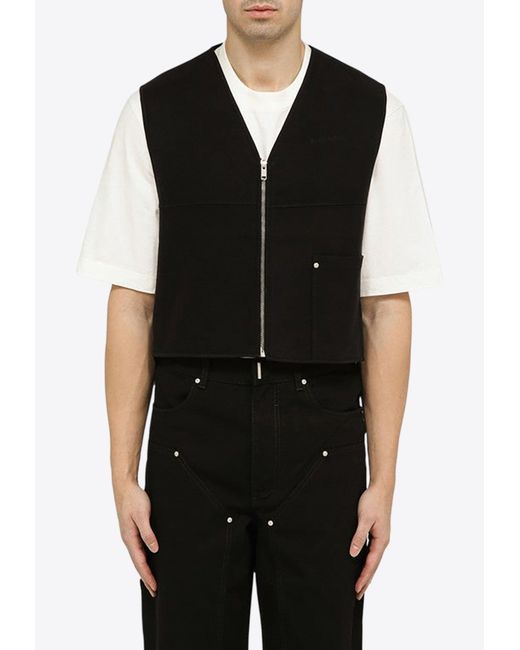 Givenchy Black Zip-Up Waistcoat for men