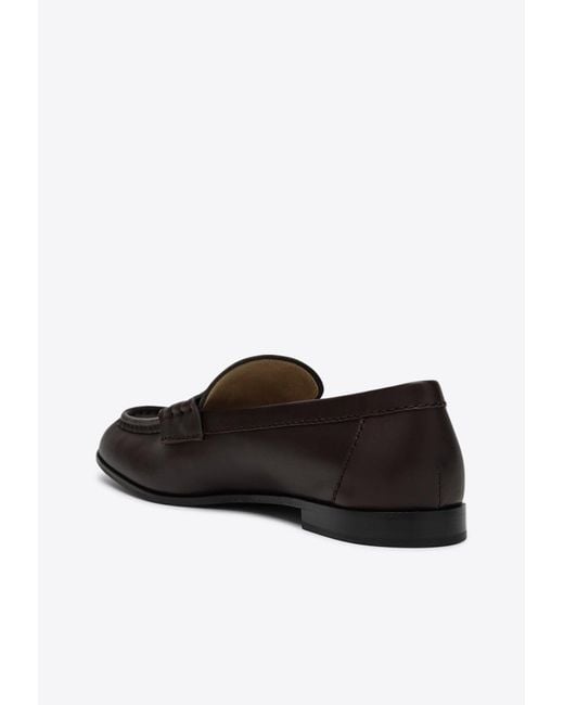 Miu Miu White Embossed-Coin Leather Loafers