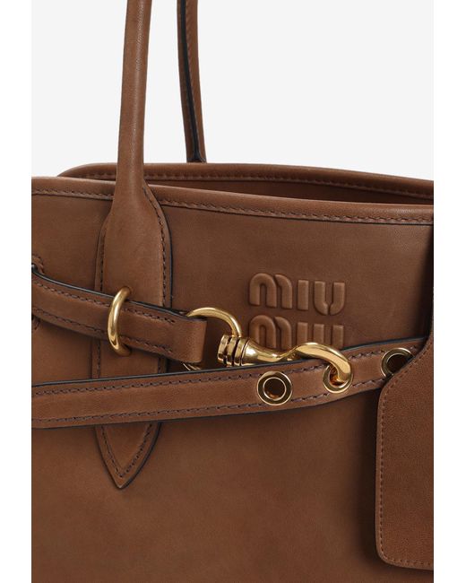 Miu Miu Brown Aventure Rovere Tote Bag