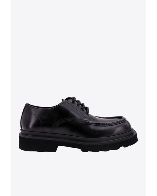 Dolce & Gabbana Black City Treck Calf Leather Derby Shoes for men