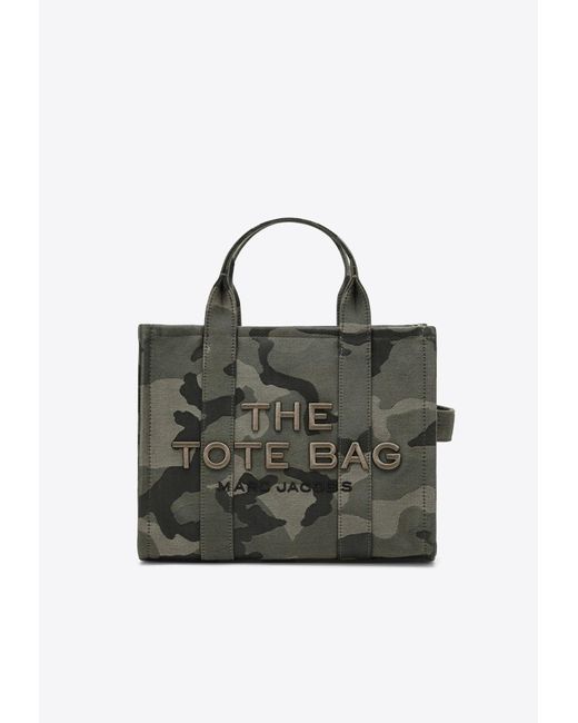 Marc Jacobs Green The Medium Camouflage Logo Tote Bag