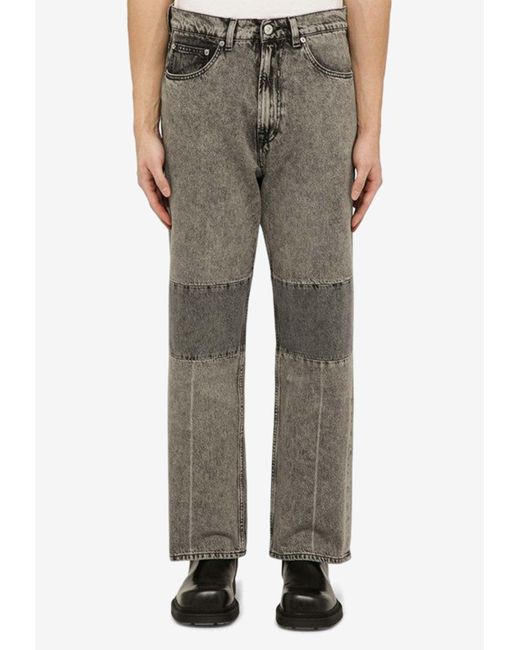 Our Legacy Gray Straight-Leg Paneled Jeans for men