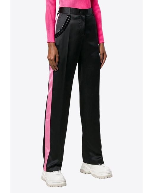 MSGM Black Straight-Leg Tailored Pants