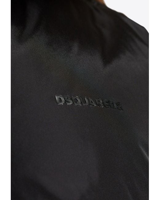 DSquared² Black Padded Hooded Zip-Up Jacket