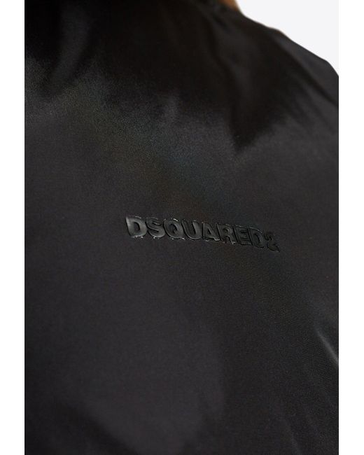 DSquared² Black Padded Hooded Zip-Up Jacket