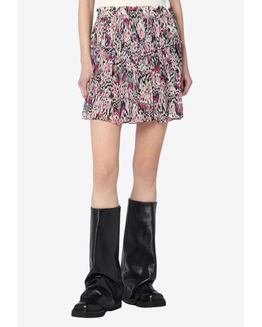 Isabel Marant Multicolor Roumi Butterfly Print Mini Skirt