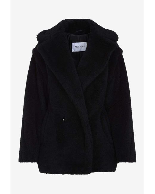 コート Max Mara Fuxia Teddy Short Coat Max Mara Fuxia Teddy Short Coat in Black | Lyst