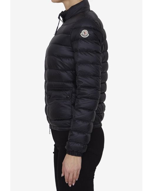 Moncler Blue Lans Logo Patch Down Jacket