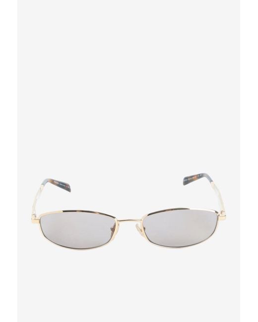 Prada White Logo Rectangular Sunglasses