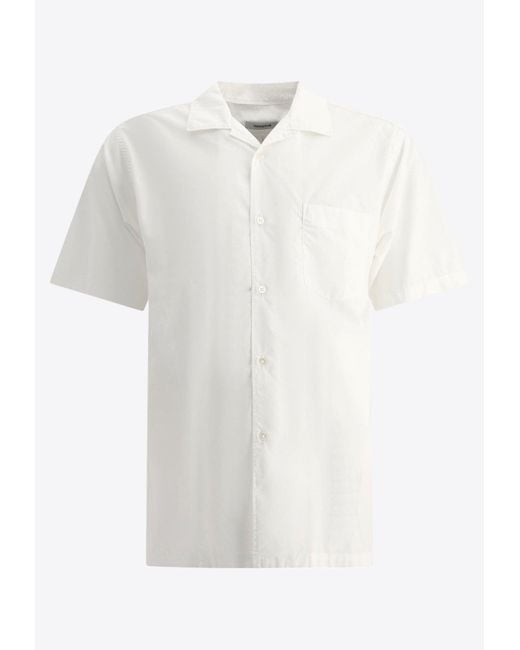 Nonnative White Logo-Embroidered Buttoned Shirt for men