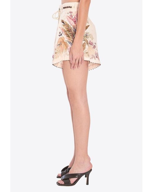 Zimmermann Pink Ascension Tuck Shorts
