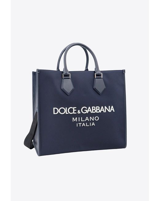 Dolce & Gabbana Blue Large Dg Milano Tote Bags for men