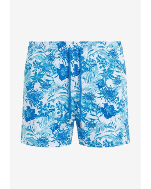 Vilebrequin Blue Moorise Floral Swim Shorts for men