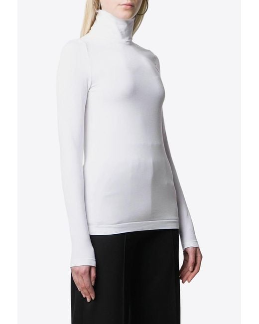 Wolford White Aurora High-Neck Top