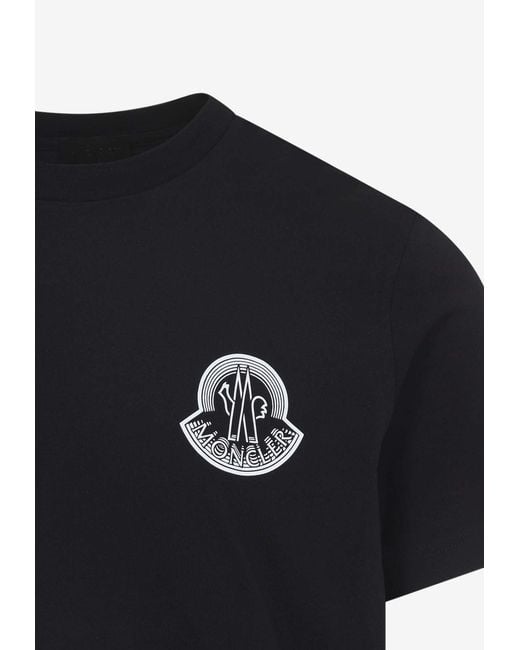 Moncler Black Logo-Printed Crewneck T-Shirt for men