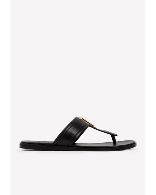 Tom Ford Brighton Leather Sandals in Black for Men | Lyst Canada