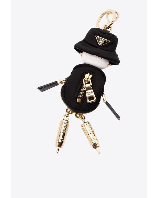Prada Soft Robot Key-Ring And Bag Charm in Black | Lyst
