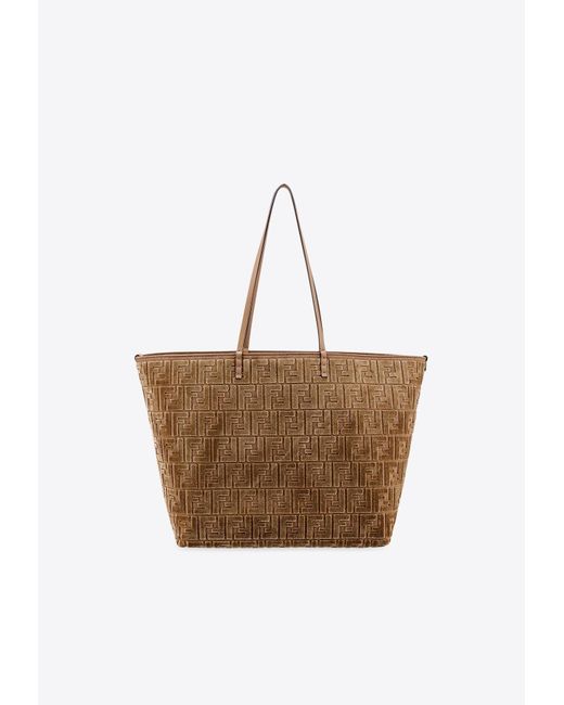 Fendi Natural Large Roll Velvet Tote Bag