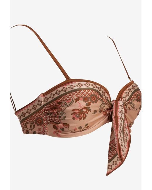 Zimmermann White Aster Printed Bikini