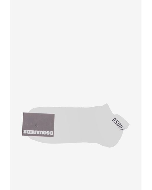 DSquared² White Logo Print Socks