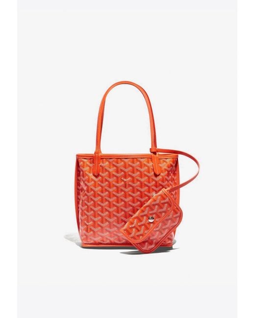 Goyard Leather Anjou Mini Tote Bag In Chevroches Calfskin And Ine