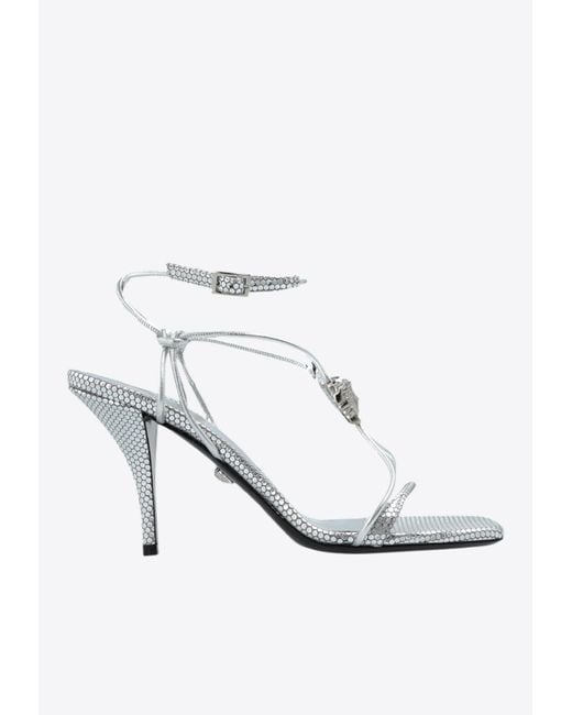 Versace White Heeled Sandals