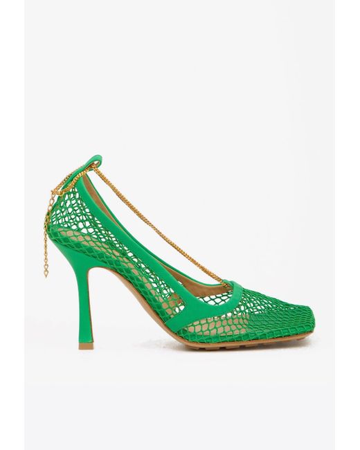 square toe mesh pumps