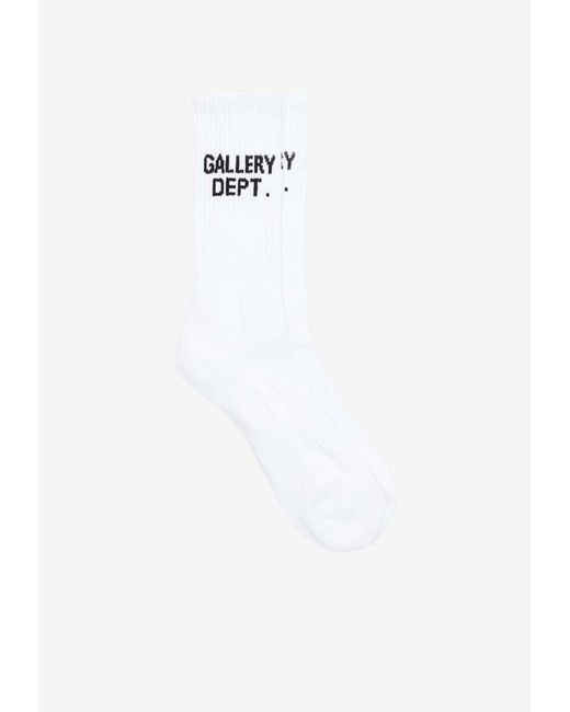 GALLERY DEPT. White Clean Logo Socks for men
