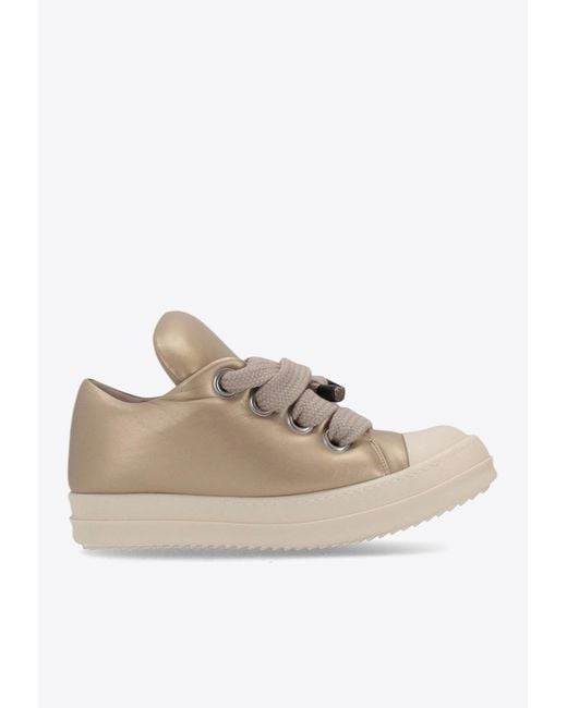 Rick Owens White Jumbolace Nappa Leather Sneakers